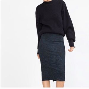 Zara Sparkly Stretchy Pencil Skirt